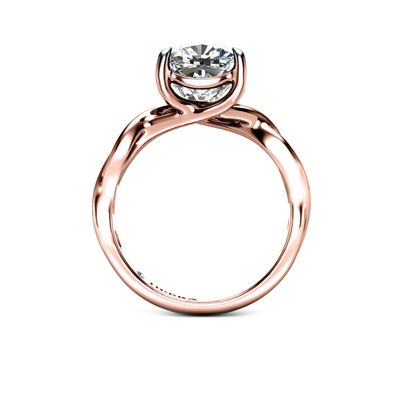 XIMENA - Cushion Cut Diamond Solitaire Engagement Ring in Rose Gold - HEERA DIAMONDS