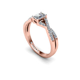 WHITNEY - The Emerald Diamond Twist Engagement Ring in Rose Gold - HEERA DIAMONDS