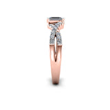 WHITNEY - The Emerald Diamond Twist Engagement Ring in Rose Gold - HEERA DIAMONDS
