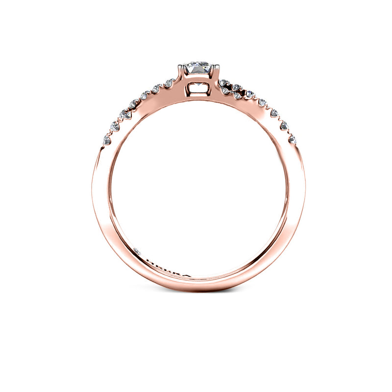 WHITNEY - The Emerald Diamond Twist Engagement Ring in Rose Gold - HEERA DIAMONDS