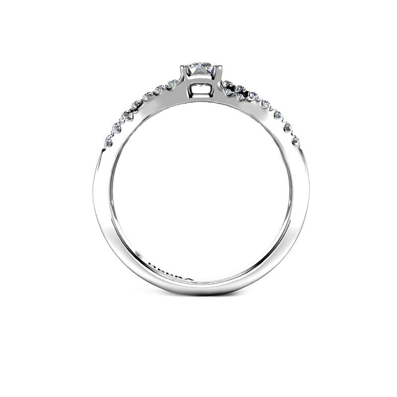 WHITNEY - The Emerald Diamond Twist Engagement Ring in Platinum - HEERA DIAMONDS
