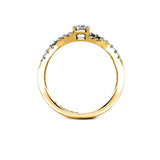 WHITNEY - The Emerald Diamond Twist Engagement Ring in Yellow Gold - HEERA DIAMONDS