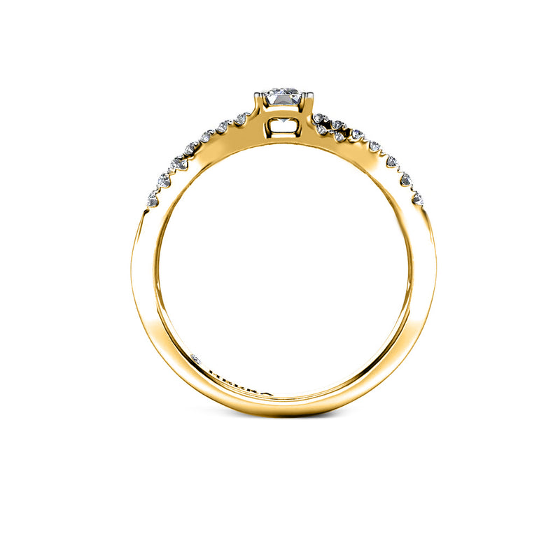 WHITNEY - The Emerald Diamond Twist Engagement Ring in Yellow Gold - HEERA DIAMONDS