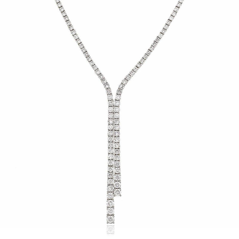 DIAMOND BOW TIE NECKLACE IN 18K WHITE GOLD - HEERA DIAMONDS