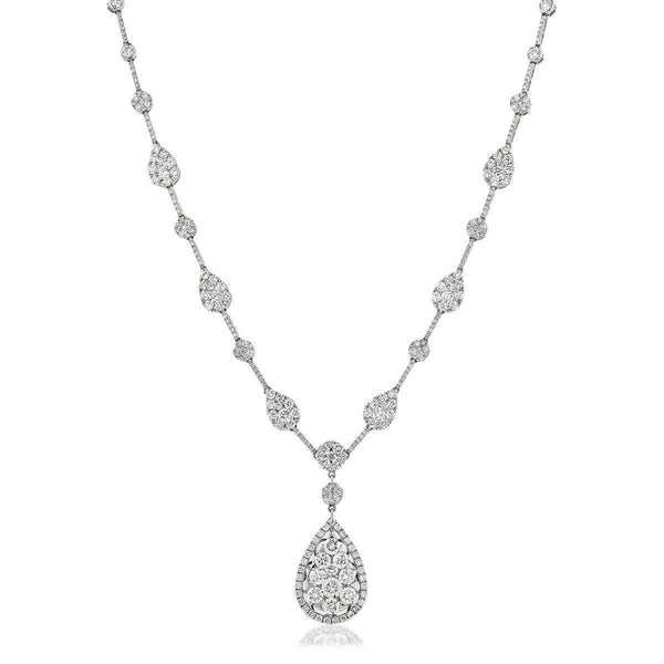 Pear and Round Shape Cluster Necklace - HEERA DIAMONDS