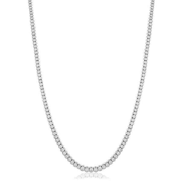 Semi Bezel Tennis Necklace - HEERA DIAMONDS