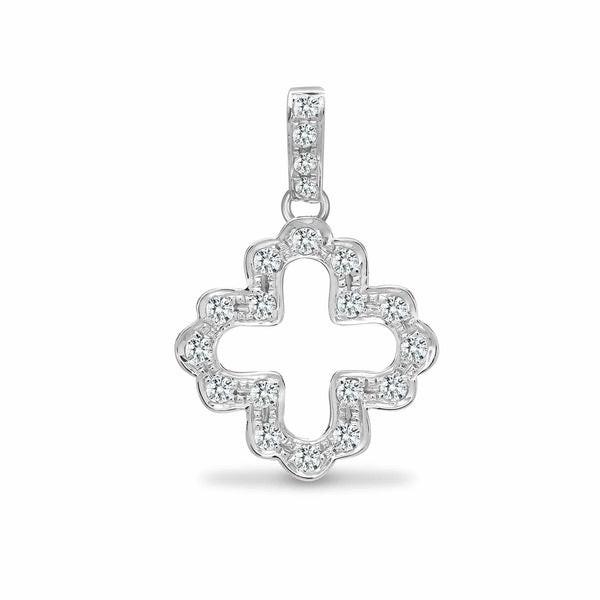 18ct White 0.20ct Diamond Cross - HEERA DIAMONDS