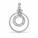 18ct White 0.43ct Round & Baguette Diamond Pendant - HEERA DIAMONDS