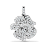 18ct White 0.60ct Diamond Rose Pendant - HEERA DIAMONDS