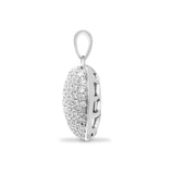 18ct White 0.66ct Diamond Pave Set Heart Pendant - HEERA DIAMONDS