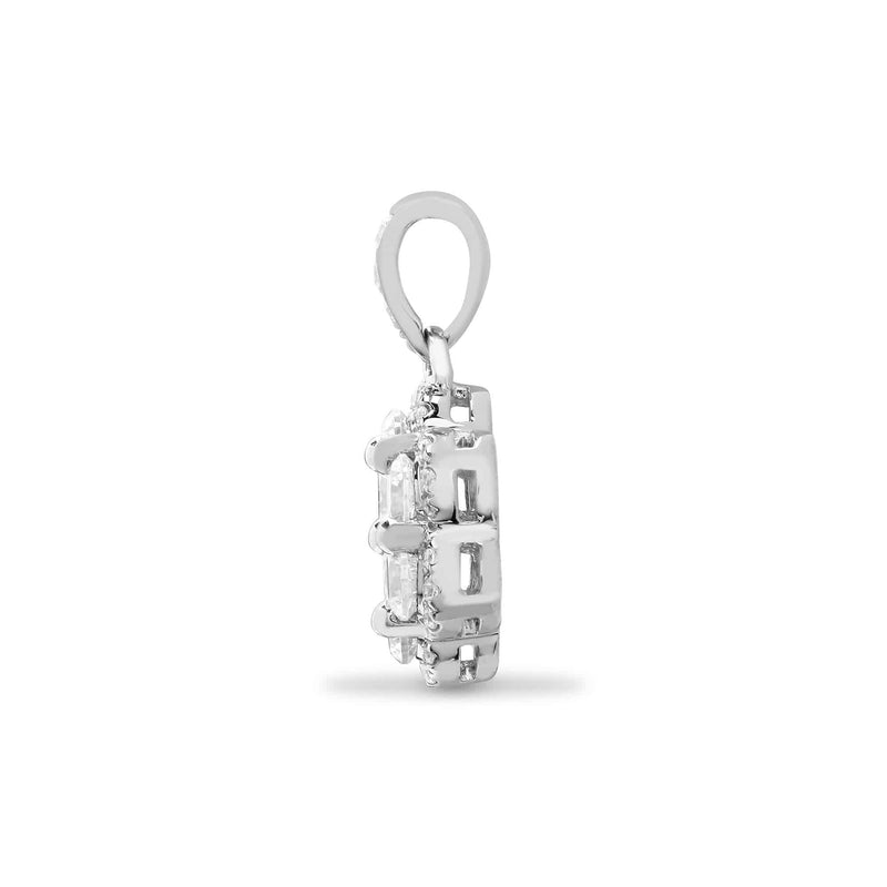 18ct White 0.77ct Diamond Cluster Pendant - HEERA DIAMONDS