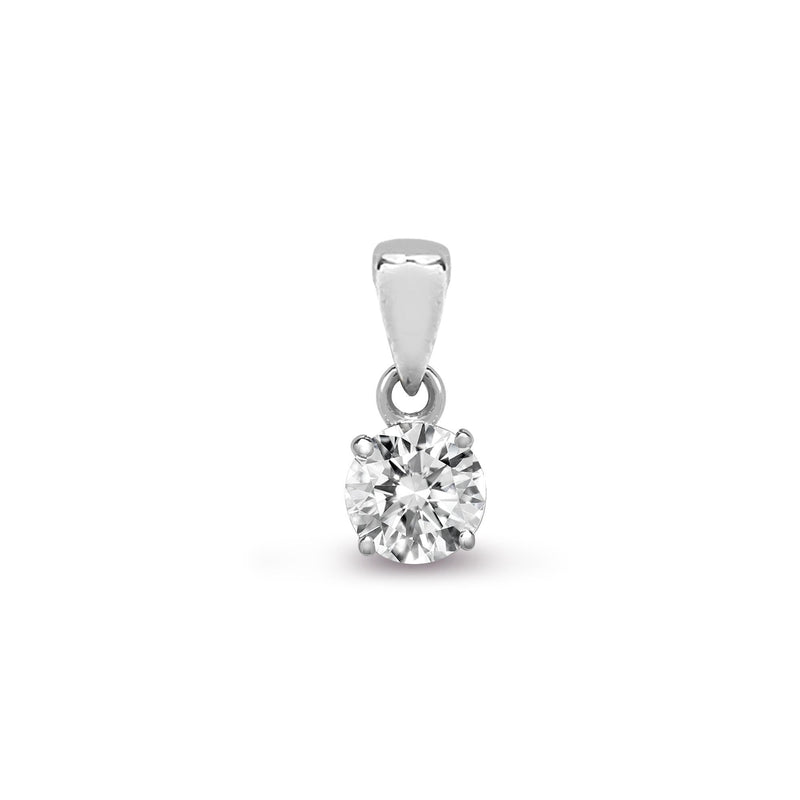 18ct White Gold 15pt 4 Claw Diamond Solitaire Pendant - HEERA DIAMONDS