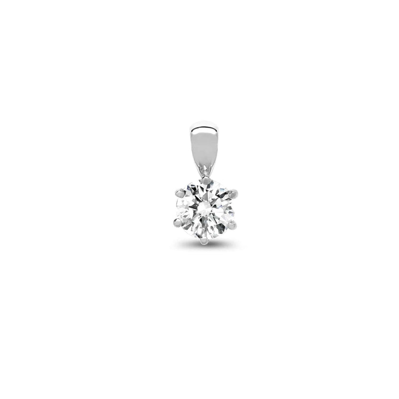 18ct White Gold 25pt 6 Claw Diamond Solitaire Pendant - HEERA DIAMONDS