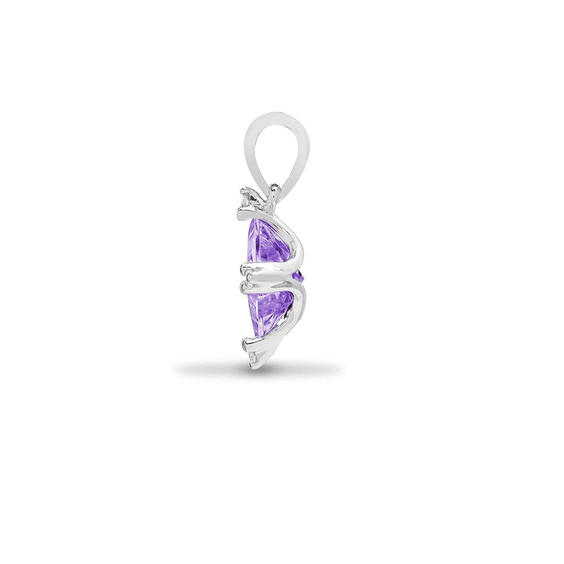 18ct White Gold Diamond And Amethyst Pendant - HEERA DIAMONDS