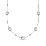 18ct White Gold Diamond And Green Amethyst Necklace - HEERA DIAMONDS