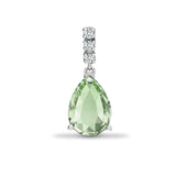 18ct White Gold Diamond And Green Amethyst Pendant - HEERA DIAMONDS