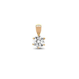 18ct Yellow Gold 25pt 6 Claw Diamond Solitaire Pendant - HEERA DIAMONDS