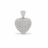 9ct White 0.25ct Pave Set Diamond Heart - HEERA DIAMONDS