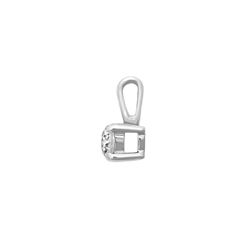 9ct White 0.30ct 4 Claw Diamond Solitaire Pendant - HEERA DIAMONDS