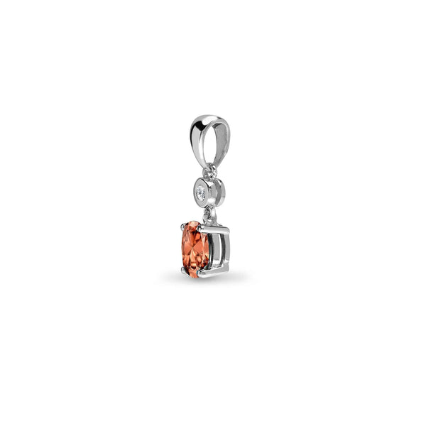 9ct White Diamonds - 4pts Morganite - 45pts Drop Pendant - HEERA DIAMONDS