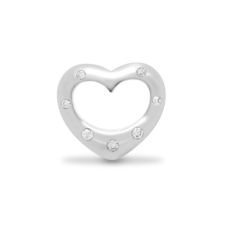 9ct White Gold Diamond Heart - HEERA DIAMONDS
