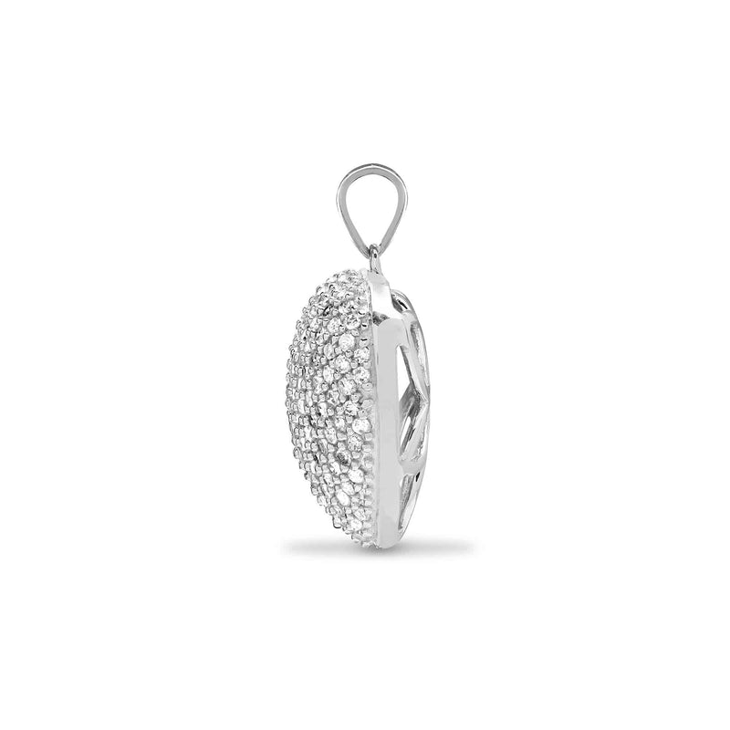 9ct White Gold Diamond Heart Pendant - HEERA DIAMONDS