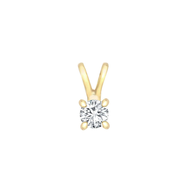 9ct Yellow 0.30ct 4 Claw Diamond Solitaire Pendant - HEERA DIAMONDS