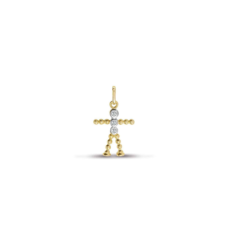 9ct Yellow Gold Diamond Corn dolly Boy Pendant - HEERA DIAMONDS
