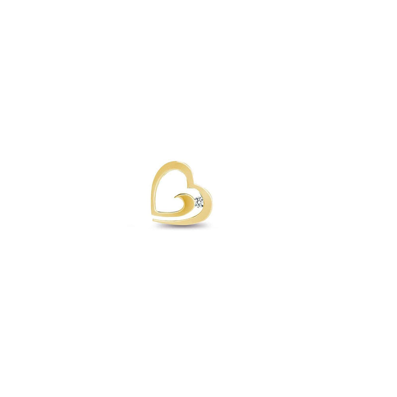 9ct Yellow Gold Diamond Heart Pendant - HEERA DIAMONDS