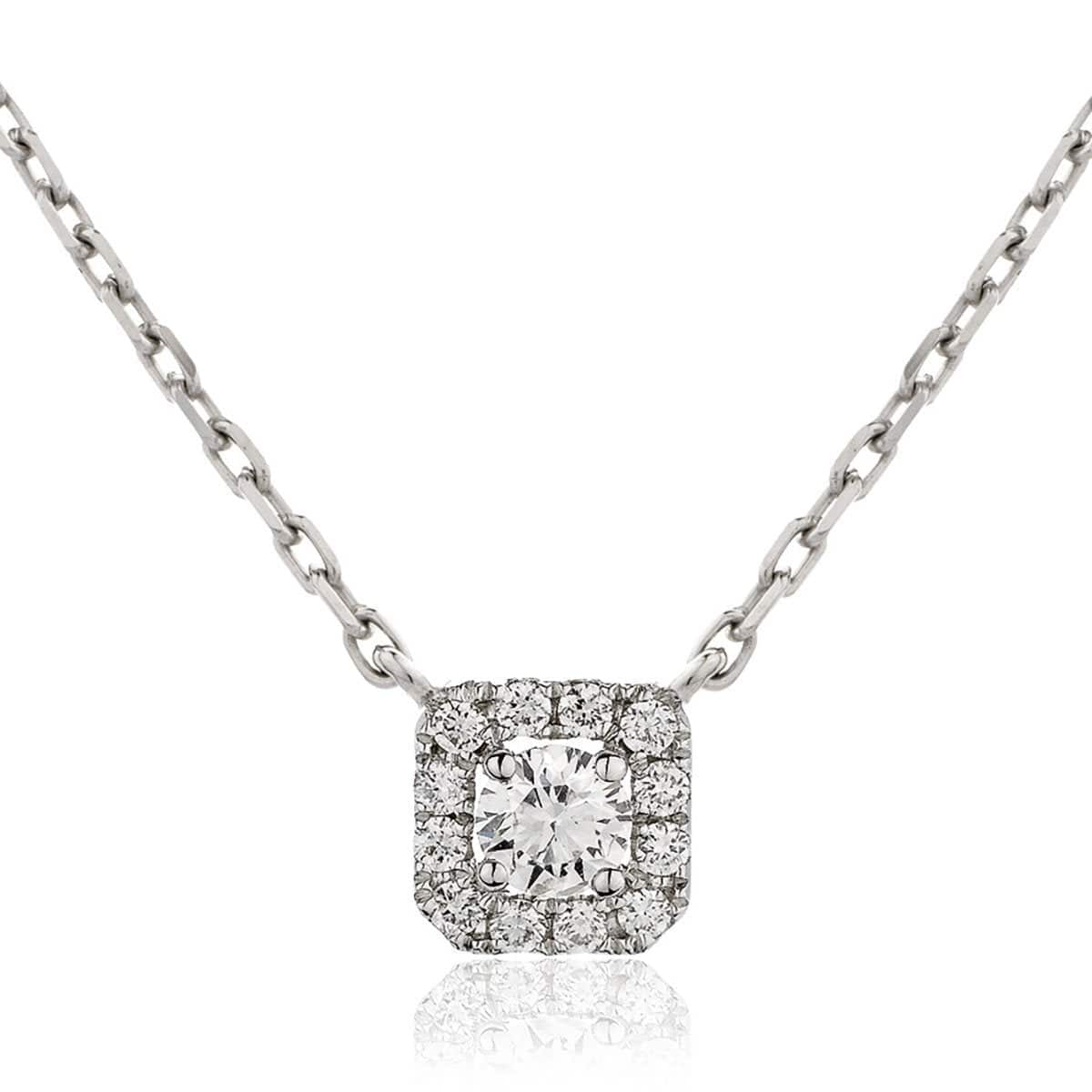 Cushion Cut Diamond Halo Pendant | HEERA DIAMONDS