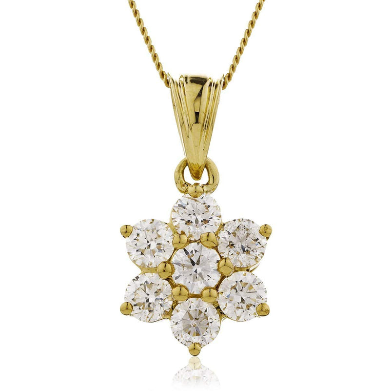 Diamond Cluster Flower Pendant - HEERA DIAMONDS