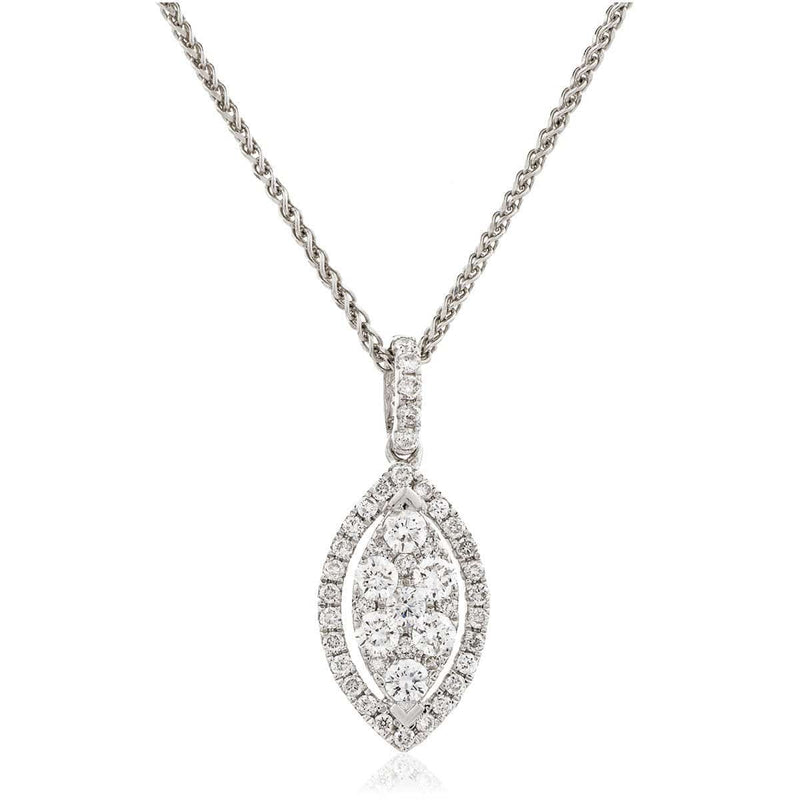 Marquise Cluster Pendant with an Open Halo - HEERA DIAMONDS