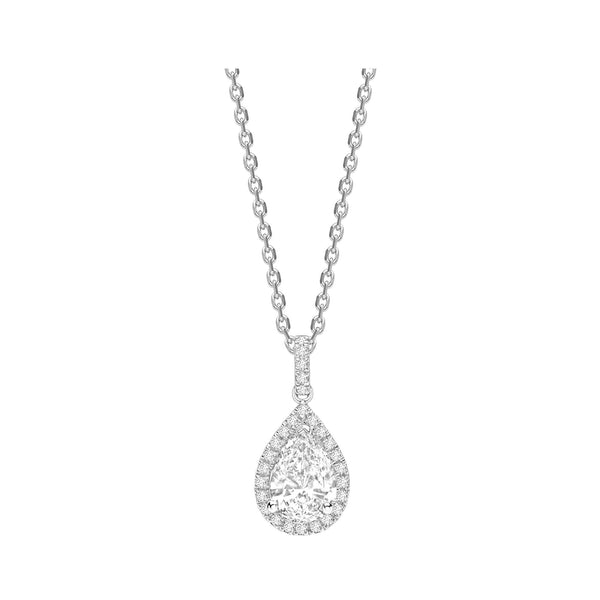 Pear Halo Diamond Pendant - HEERA DIAMONDS