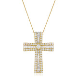 Tapered Baguette Cross Pendant - HEERA DIAMONDS