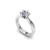 MARGOT -  Round Brilliant 6 Claw Solitaire Engagement Ring in Platinum - HEERA DIAMONDS