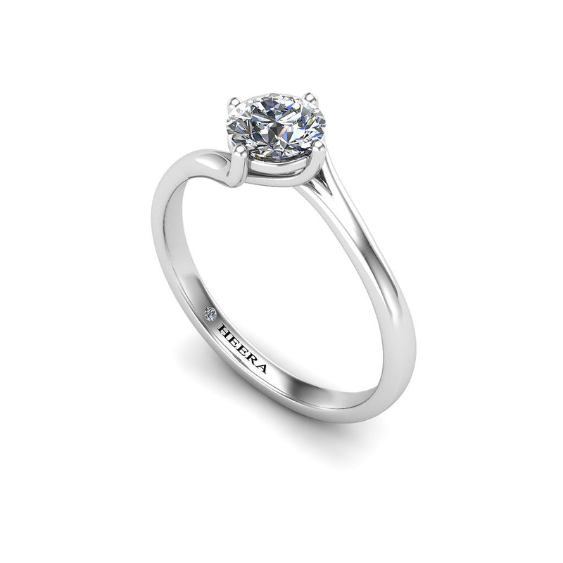 KHAIRI - Round Brilliant Solitaire Engagement Ring in Platinum - HEERA DIAMONDS