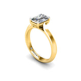 DOJA - Emerald Cut Solitaire Engagement Ring in Yellow Gold - HEERA DIAMONDS