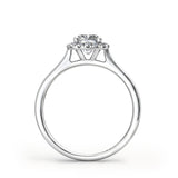 KORINE - Cushion Cut Engagement Ring with Diamond Halo in Platinum - HEERA DIAMONDS