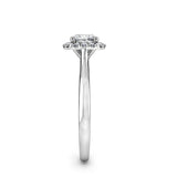 KORINE - Cushion Cut Engagement Ring with Diamond Halo in Platinum - HEERA DIAMONDS