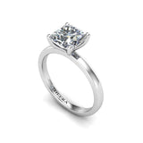 LORETTO -  Cushion Cut Solitaire Engagement Ring in Platinum - HEERA DIAMONDS