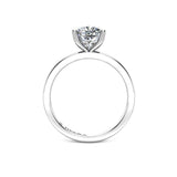LORETTO -  Cushion Cut Solitaire Engagement Ring in Platinum - HEERA DIAMONDS