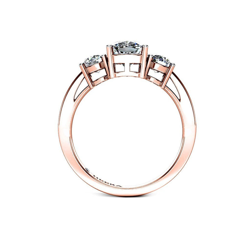 PAPAYAS - Cushion Trilogy Engagement Ring in Rose Gold - HEERA DIAMONDS