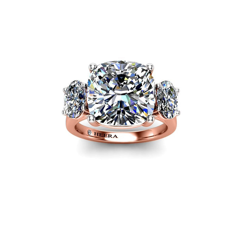 CIDER - Trilogy Engagement Ring in 18ct Rose Gold - HEERA DIAMONDS