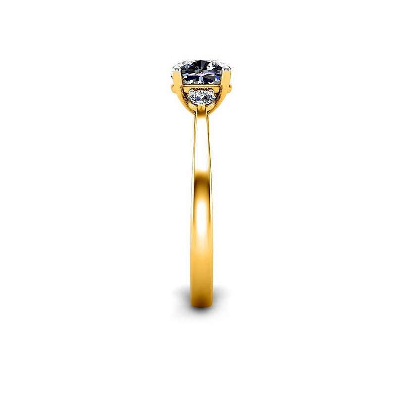 PUMKIN - Cushion Trilogy Engagement Ring in 18ct Yellow Gold - HEERA DIAMONDS