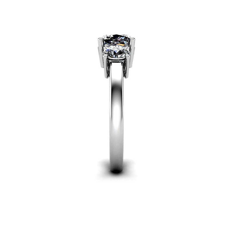 PAPAYAS - Cushion Trilogy Engagement Ring in Platinum - HEERA DIAMONDS