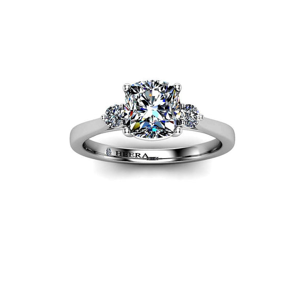 PUMPKIN - Cushion Engagement Ring in Platinum - HEERA DIAMONDS