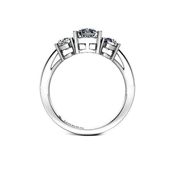 PAPAYAS - Cushion Trilogy Engagement Ring in Platinum - HEERA DIAMONDS