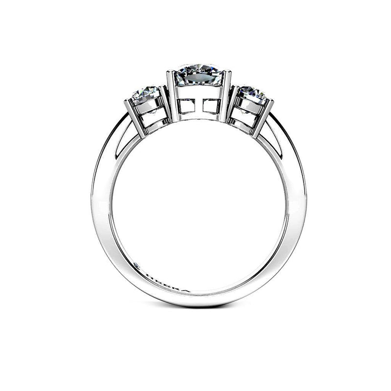 PAPAYAS - Cushion Trilogy Engagement Ring in Platinum - HEERA DIAMONDS