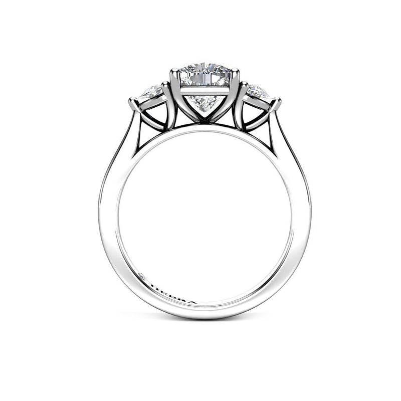 CLAY - Cushion Trilogy Engagement Ring in Platinum - HEERA DIAMONDS