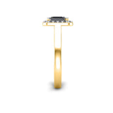 CHRISTINA - Emerald Cut Engagement Ring with Diamond Halo in Yellow Gold - HEERA DIAMONDS